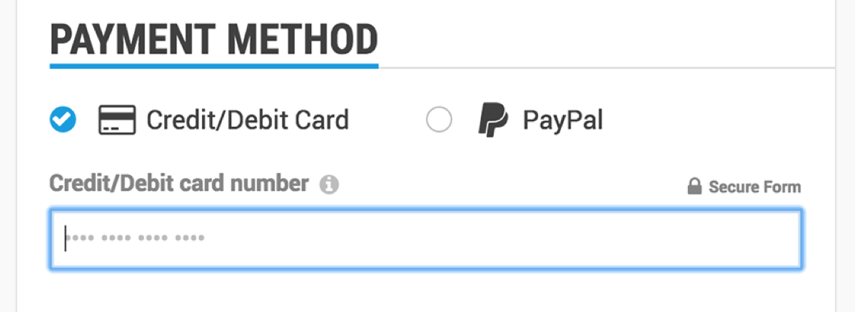 PayPal form pagamento